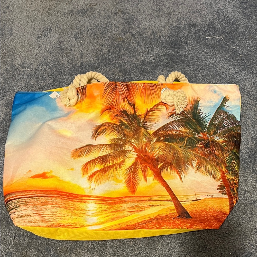 Tropical Sunset Beach Tote Bag